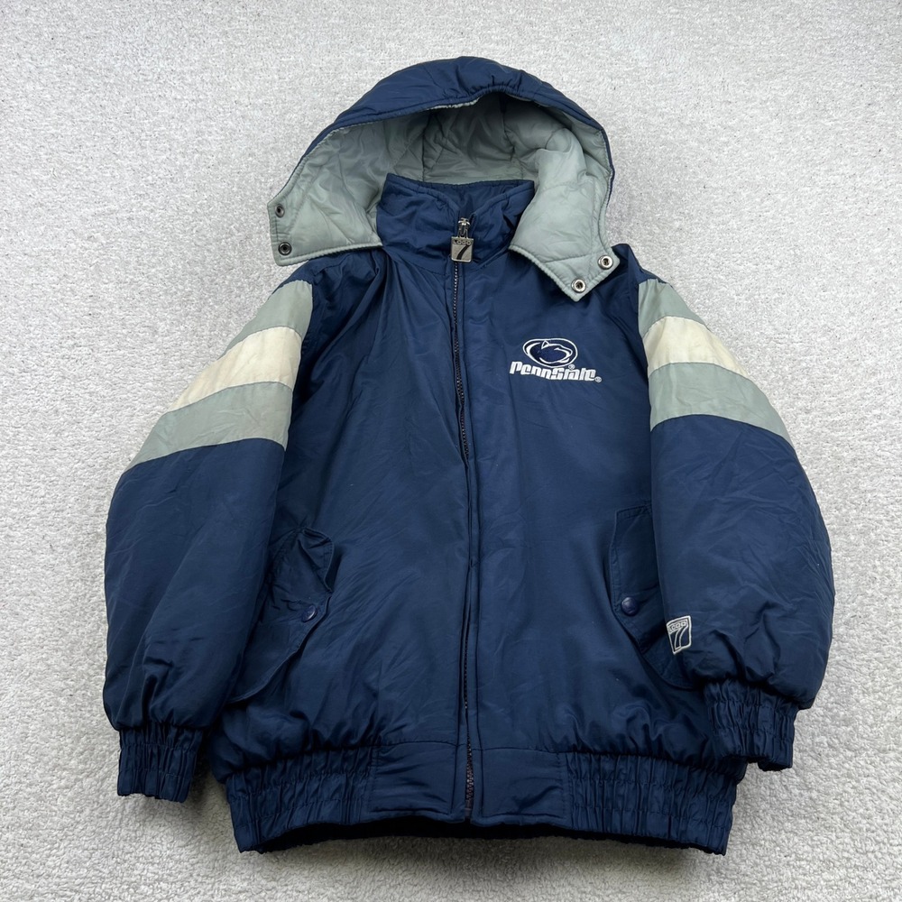 VTG Logo 7 Penn State Nittany‎ Lions Puffer Jacket Kids Medium 10-12 Navy Blue